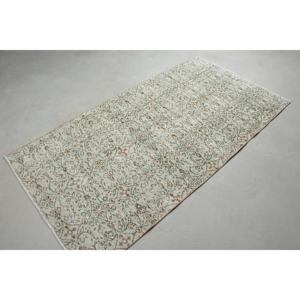 Tapis vintage, tapis turc d'appoint 3,4x6,6 pieds, tapis ombré vert et marron - Product Image 4