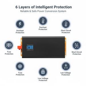 Convertisseur d'alimentation pour voiture HOULI à sortie unique 3kw/4kw/5kw DC 12V vers AC 110v/50hz/60hz, onde sinusoïdale pure, compatible NFC - Product Image 3