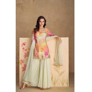 ชุดสูท Salwar Kameez ชุดเสื้อผ้าปากีสถานปักลายลายสินค้ามาใหม่ - Product Image 1