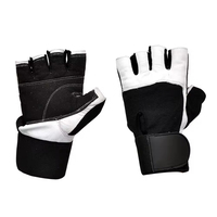 Gants de musculation à demi-doigts en cuir pour la gym et le fitness, avec sangle de poignet réglable, unisexe