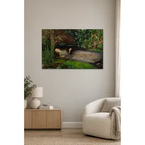 Fida Millais Ophelia flottant dans un ruisseau fleuri, impression sur toile - Product Image 2