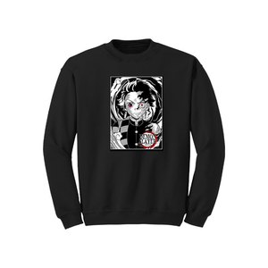 Colección de Anime para mujer, Sudadera con cuello redondo, 100% de algodón, forro polar, invierno, informal, tejido, bolsillos con serigrafía frontal - Product Image 2