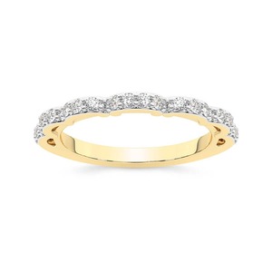 Bague demi-éternité classique en or massif 14K avec diamants de laboratoire 0,33 ct TW, couleur FG, clarté VS, 22 diamants, symétrie intemporelle pour mariée - Product Image 3