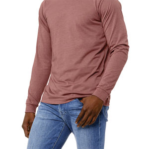 Airlume – T-Shirt manches longues 52% coton peigné et anneau, 48% Poly 32 simple 4.2 oz Mauve unisexe - Product Image 5
