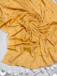 Sari de Algodón ZARI STRIPE Ecológico, Orgánico, Estampado, Tejido, Transpirable y Ligero para Niñas, Blusa de Primera Calidad - Product Image 2