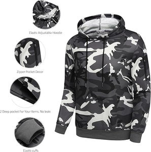 Unisex 2-Piece Hooded Streetwear Solid Tracksuits Winter Running Sport Suit Sets Cotton Custom Logo Drawstring - Product Image 5
