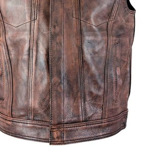 Gilet en cuir véritable pour femme, coupe ajustée, style motard, matelassé, polyvalent, durable, écologique - Product Image 5