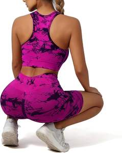 Top meilleure qualité ensemble de vêtements de sport femmes Sport personnalisé Fitness porter taille haute short soutien-gorge vêtements Fitness Yoga porter ensemble vêtements - Product Image 5