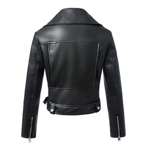 Nouvel arrivage de blouson bombardier d'hiver en cuir grande taille pour femmes fermeture éclair courte respirant coupe-vent logo sur le devant - Product Image 5
