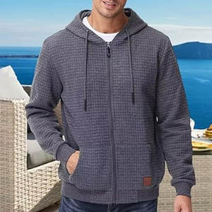 Fabricante al por mayor Casual Fluffy Fleece Color Block Sudadera con capucha de bolsillo personalizado de peso pesado invierno grueso cálido poliéster/algodón - Product Image 2