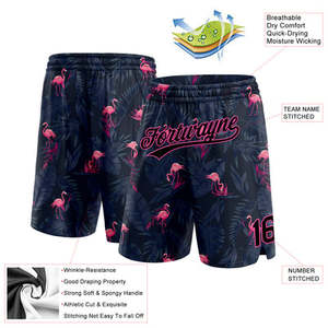 Pantalones cortos de baloncesto de malla doble lisos con estampado de aparejos personalizados para hombre y mujer - Product Image 2