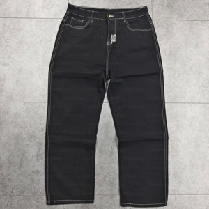 Jeans da <span class=keywords><strong>Uomo</strong></span> Personalizzati Oversize con Motivo Vintage, Ricamo 3D, Gamba Dritta, Lavaggio Acido, <span class=keywords><strong>Vita</strong></span> Media, Stile Y2K - Product Image 2