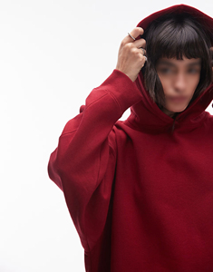 En vrac femmes sweat à capuche surdimensionné de haute qualité coton polaire pull coupe ample goutte épaule hiver Streetwear chaud à manches longues - Product Image 6