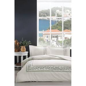 Ensemble de housse de couette Özdilek Double Ranforce Bordeaux Crème - Literie confortable de luxe - Product Image 1