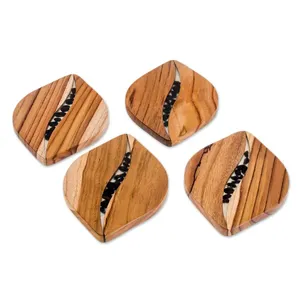 Ensemble de sous-verres carrés en bois imprimé de haute qualité pour la décoration intérieure élégante - Product Image 6