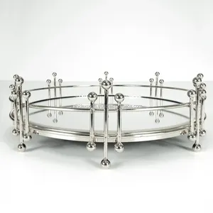 Bandeja Decorativa Multifuncional de Metal Rectangular Moderna, Diseño Geométrico con Asas de Cuerda, para Decoración del Hogar, Navidad - Product Image 6
