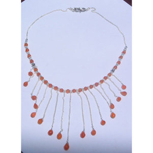 Collier de perles en cornaline style bohème vintage, avec pendentif en forme de goutte, en quartz, perle, agate, turquoise, jade et plastique, chaînes tendance pour cadeaux - Product Image 1