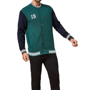 Veste avec manches en cuir respirant Chauffée Décontractée Veste de baseball de lycée Varsity  Caractéristiques - pour hommes - Product Image 4