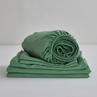 Ensemble de literie de maison de luxe 1 double taille draps de lit en lyocell en bambou avec motif imprimé tissé Lyocell Style simple