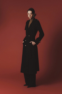 Pardessus à double boutonnage long de style élégant pour dames de la meilleure qualité avec doublure en soie Services ODM fabriqués au Vietnam - Product Image 5