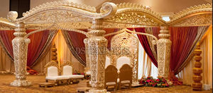 Bigote DE BODA indio Mandap Decor Nuevo diseñador Pilares de fibra altamente tallados UK Wedding Mandaps Sets DST Exports Fabricantes - Product Image 4
