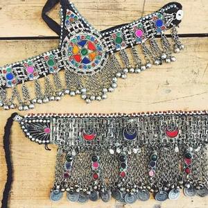 Collar de Cuentas de Cobre Bohemio Hecho a Mano por Pueblos Nómades Afganos, Accesorio Decorativo de Moda Étnica y Cultural para Mujeres, Fiesta - Product Image 4