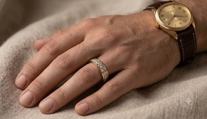 Anillo de Eternidad Personalizado con Diamantes Cultivados en Laboratorio de 4 MM, Corte Redondo, Oro Amarillo de 14K, Unisex, Anillo de Compromiso y Boda de Lujo - Product Image 2