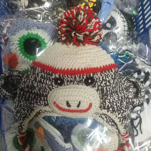 Gorro de Mono de Ganchillo Hecho a Mano con Calcetín, de Hilo de Algodón Suave, Accesorio para Fotos de Recién Nacidos, Niños Pequeños y Adultos, Orejeras para Exteriores, Unisex, Modelo Acki K12 - Product Image 5