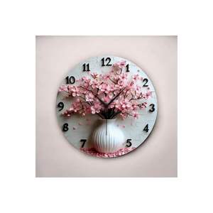 Reloj de pared de mesa de madera con estampado colorido, 50cm, número silencioso, regalo, maceta, flor, Relojes de pared impresos - Product Image 5