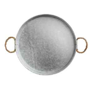 Buy Galvanised Metal Tray Stainless Steel <b>Serving</b> Tray <b>Set</b> Eco-Friendly Polished Classic Design Wedding Dishwasher Safe Home Use - Product Image 4