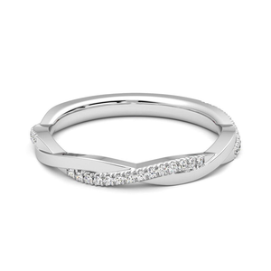 Round Cut Moissanite Diamond Wedding Band Twisted Sterling <b>Silver</b> <b>Ring</b> - Product Image 5