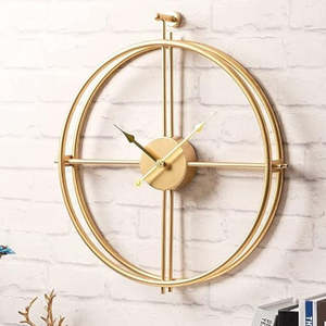 Horloge murale en métal de dernière conception horloge brillante polie dorée pour la décoration intérieure faite à la main de haute qualité - Product Image 2