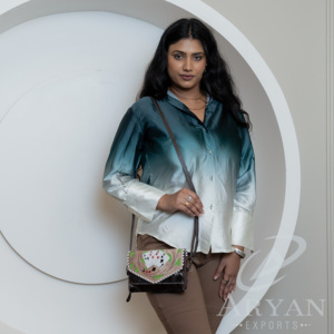 กระเป๋าคลัทช์ทรงซองจดหมายหนังวัวแท้กระเป๋าถือใบเล็กสำหรับผู้หญิงสไตล์ตะวันตก - Product Image 1