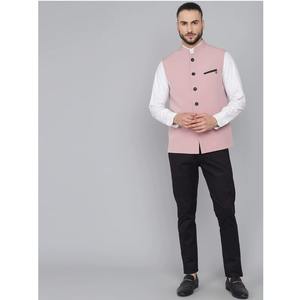 High on Demand Pink Waistcoat for Men for Corporate Wear Groom Wear Events and Daily Office Use Available for factory Price - Product Image 1