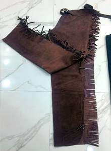 กางเกงขี่ม้าหนังกลับขายดี พร้อมพู่ห้อยและหัวเข็มขัดแบบตะวันตก/ กางเกงขี่ม้าหนังแท้แบบสั่งทำพิเศษ - Product Image 6