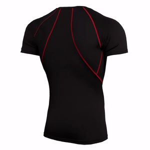 Rashguard d'entraînement de combat de bonne qualité, impression par transfert thermique personnalisée, séchage rapide, manches courtes, Spandex/Nylon, pour homme, motif étoile sur le devant - Product Image 6