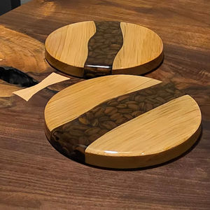 Artisan Handmade Durable Classic Natural Wooden Resin Coaster Set with Epoxy Resin for Home <b>Bar</b> and Restaurant Use - Product Image 1