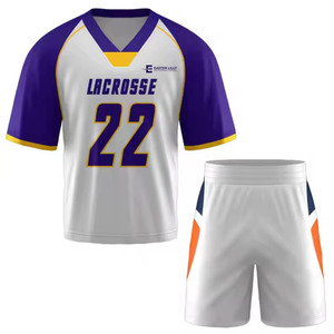 Uniformes de lacrosse personalizados de alta calidad, conjuntos de camisetas y pantalones cortos para equipos deportivos profesionales - Product Image 1