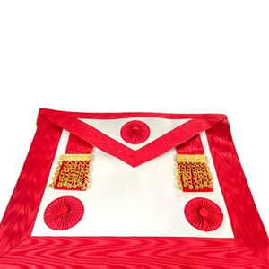 Tablier de maître maçon du Rite écossais fait à la main avec des glands, broderie personnalisée ASSR, aimant attaché, LED 3D clignotante - Product Image 4