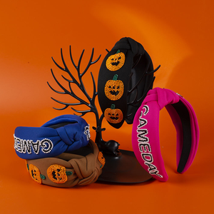 Meilleur prix, Meilleures ventes : Bandeau de sport brodé à la main avec perles de rocaille, pour le jour du match et Halloween - Product Image 5