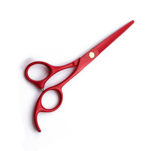 Hermosas tijeras de corte de pelo de peluquero, cuchillas duraderas con borde de maquinilla de afeitar recubierto de Color rojo, tijeras para recortar el cabello - Product Image 1