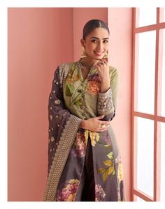 ผ้าไหมชินอนสำหรับผู้หญิงชุด Salwar ปักลายแฟชั่นช้อปปิ้งออนไลน์ - Product Image 5