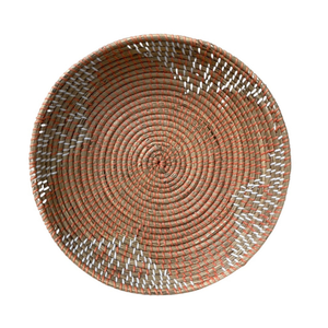 Rustic Seagrass Plate Handmade <b>Wall</b> <b>Hanging</b> <b>Basket</b> - Vietnam Eco-Friendly Seagrass Plate Decor with Bamboo Rattan Accent - Product Image 3