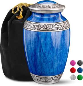 Grande urne de crémation verte de haute qualité pour adultes mémorial en émail de qualité pour les êtres chers - Product Image 6