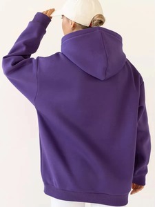 Sweat-shirt à capuche oversize confortable pour femme, en velours, avec logo sur le devant, décontracté, manches longues, coupe ample, streetwear - Product Image 2