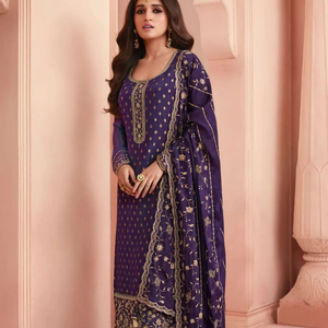 Nueva estética de mujer estilo pakistaní algodón Kurtis dibujado a mano impreso Salwar Kameez para adultos - Product Image 1