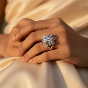 Rose Gold Plated Fashionable Silver Cubic Zirconia <b>Ring</b> for Women <b>Statement</b> Jewelry Inlay Trendy Moissanite <b>Rings</b> - Product Image 1