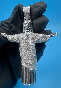 สร้อยคอจี้เพชรโมอิสซาไนต์ VVS แบบใหม่ล่าสุด ดีไซน์พระเยซูคริสต์ สำหรับแร็ปเปอร์ ราคาขายส่ง - Product Image 5