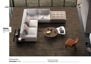 Carreaux de porcelaine modernes au fini mat 200x1200mm Carreau de sol en céramique effet bois antidérapant - Product Image 4