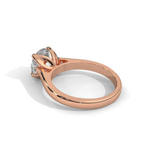 แหวนเพชรทรงกลมเจียระไนอย่างประณีต ได้รับการรับรองจาก IGI ผลิตจากเพชรเลี้ยงในห้องปฏิบัติการ ตัวเรือนทองคำแท้ 14K สำหรับผู้หญิง เหมาะสำหรับเป็นแหวนหมั้น - Product Image 2